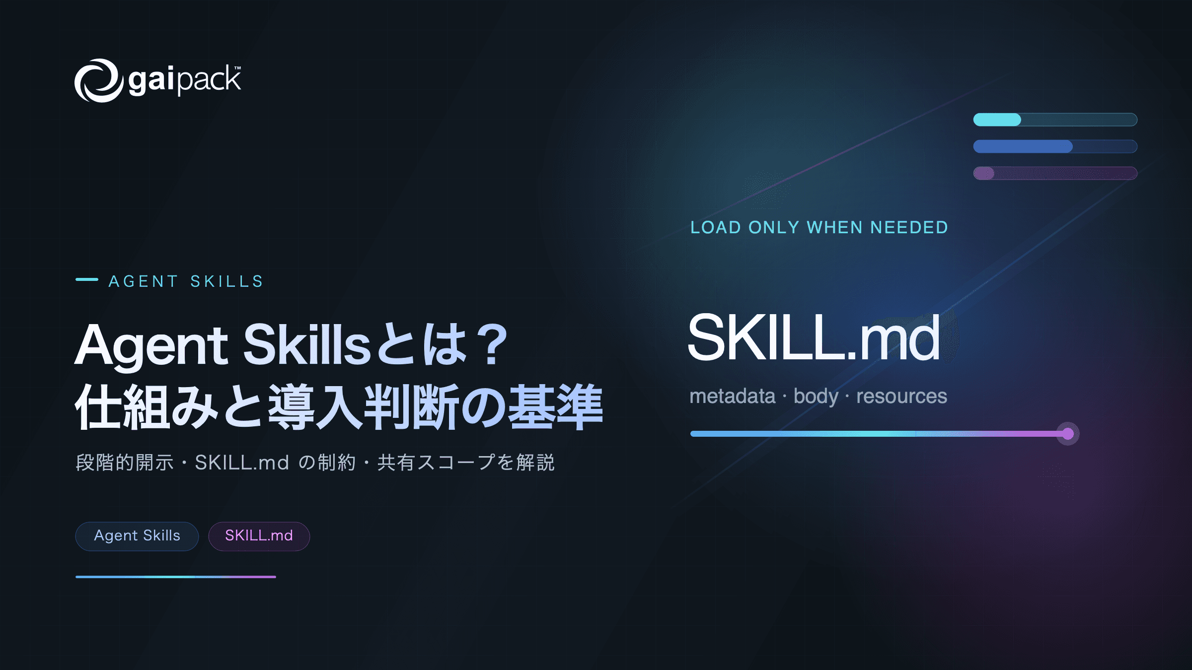 Agent Skillsとは?仕組みと導入判断の基準を解説